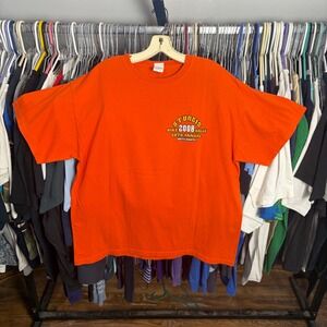 M&O Knits Sturgis 2008 Bike Rally 68th Annual Orange Graphic T-Shirt Mens Large